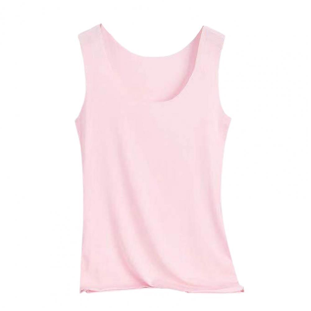 Damesvest t-shirt zomer naadloos ijzijden vest dames ondershirt ondergoed all-match casual tanktops dames blouse camis: 4xl / Roze