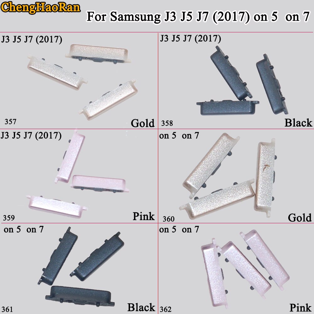 ChengHaoRan 1Set For Samsung Galaxy J3 J5 J7 ) on 5 on 7 Phone Housing Frame Volume Power Button Side Key