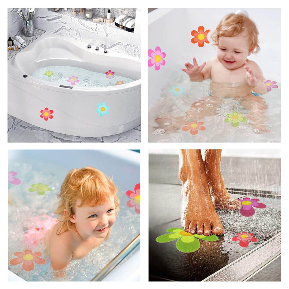 Newly Non Slip Bathtub Stickers Bathroom Adhesive Flower Decals for Bath Tub Stairs Shower Room VA88