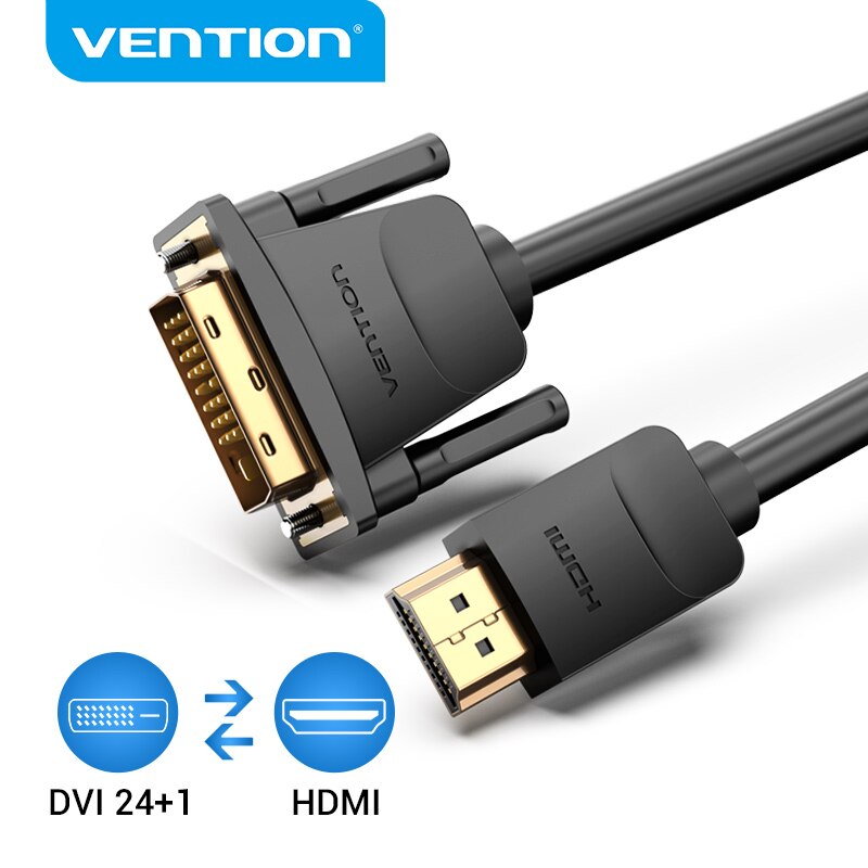 Vention DVI to HDMI Cable DVI-D 24+1 Pin Male to Male Cable HD 1080P Converter for PS4 Projector HDTV Cable HDMI to DVI Adapter