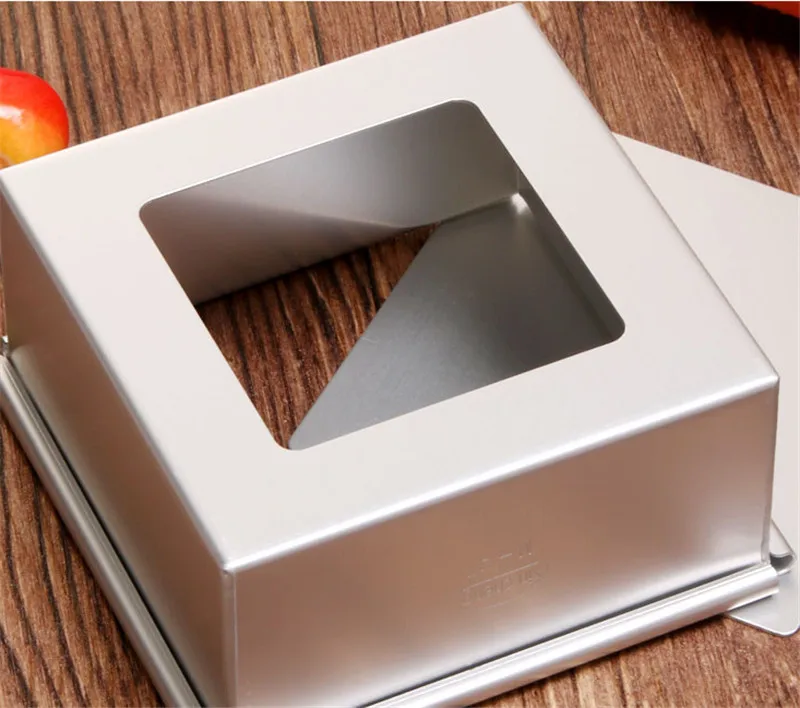 Square Cake Pan with Removable Bottom Anodized Aluminum Wedding Birthday Baking Cake Tin Cheesecake Pan Chiffon Mold stencil