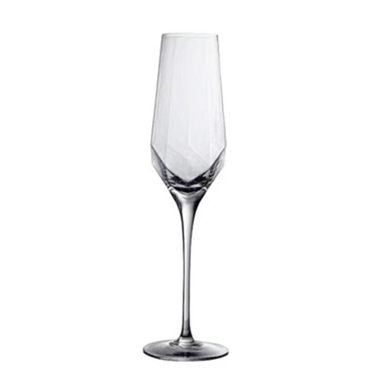 Portsble Wine Glass Diamond Shaped Hammered Rimmed Nordic Rretro Crystal Goblet Rimmed Champagne Glass Diamond Glass: B2