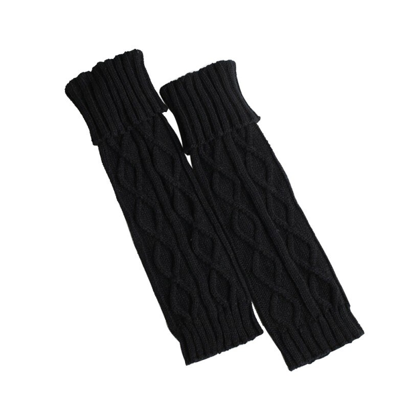 Polainas de lana de Punto Calientes en la sección larga del conjunto de botas de rombos conjunto de pies de otoño e invierno pilas de medias legwarm: B