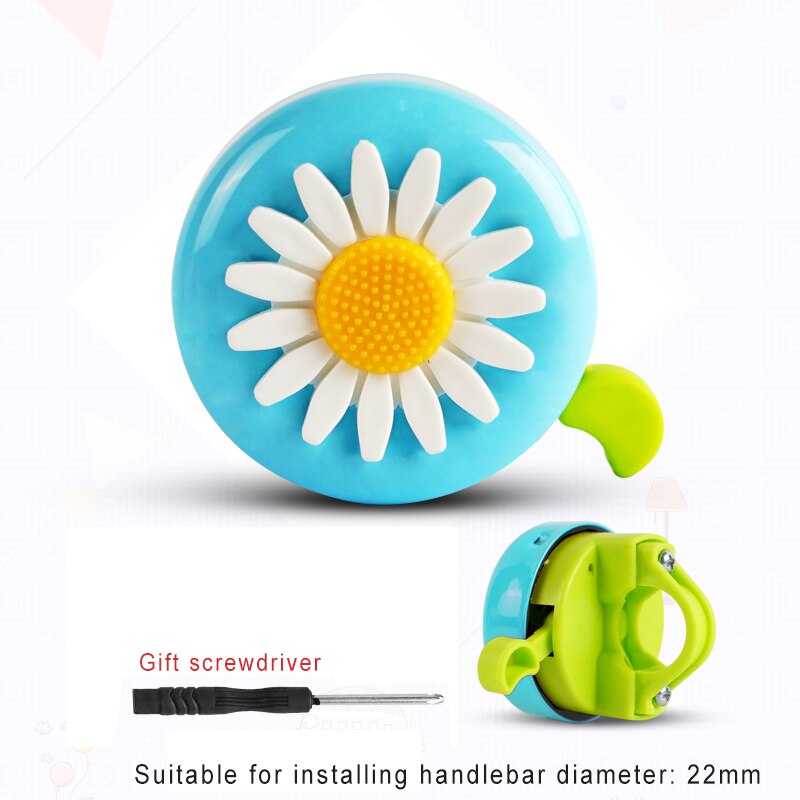 bicycle horn bell children metal alarm siren cute bike ring handlebar kids child small safety riding road lound sound retro: blue green