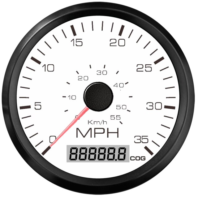 85Mm Gps Snelheidsmeter Gauge 60 Mph 90 Km/h Totale Kilometerstand Kilometerteller Voor Motorfiets 12V 24V Rood Geel backlight: 35M WN