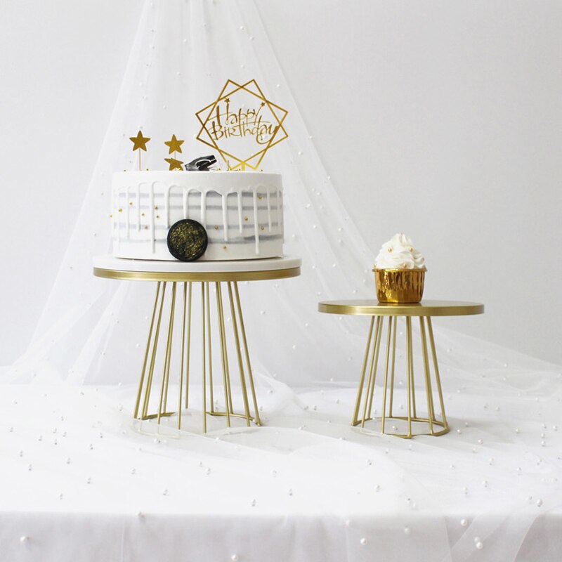 Soporte de Metal para pasteles, bandeja de Metal para postres, pasteles, macarrón, para de cumpleaños, Navidad, boda, dorado