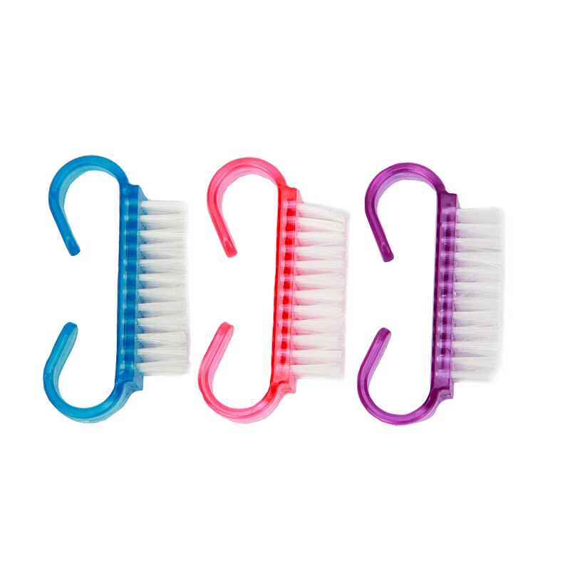 50 Uds. Mini cepillos de plástico para Nail Art, mezcla de colores, eliminador de polvo suave, cepillo de limpieza de ángulo pequeño, herramientas de cuidado de uñas para manicura