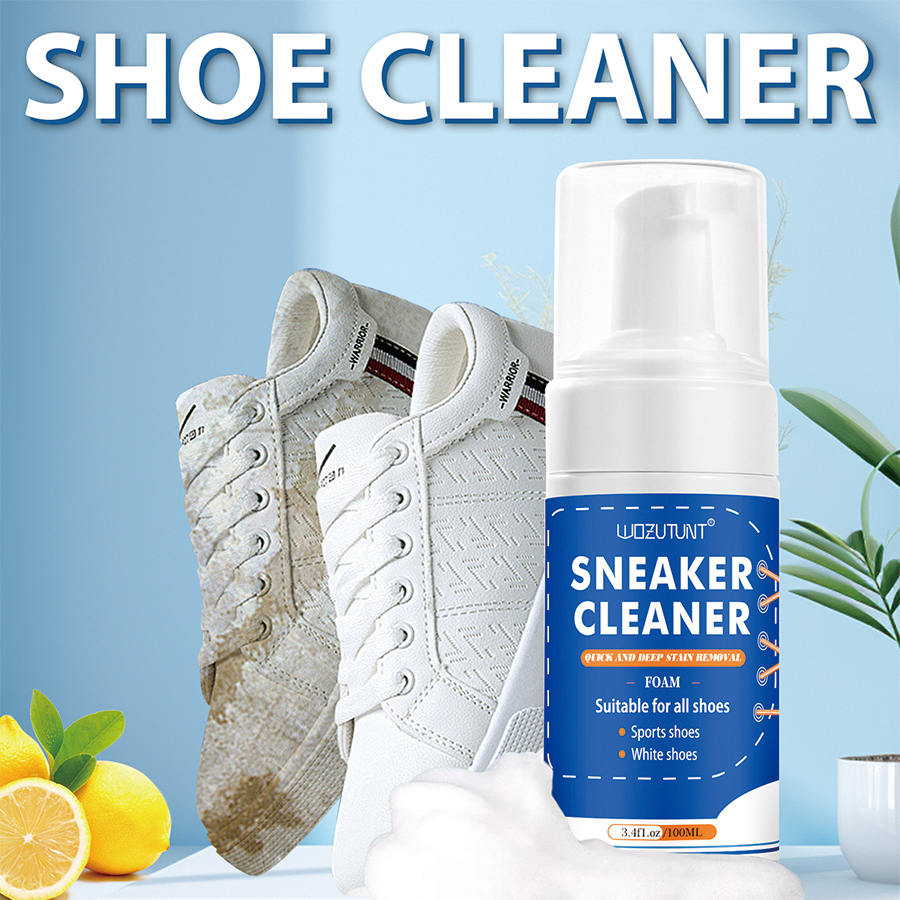 100ml Witte Schoenreiniger Geen-wassen Stomerij Schuim Decontaminatie voor Suède Schapenvacht Matte Schoenen Lederen Sneakers zorg