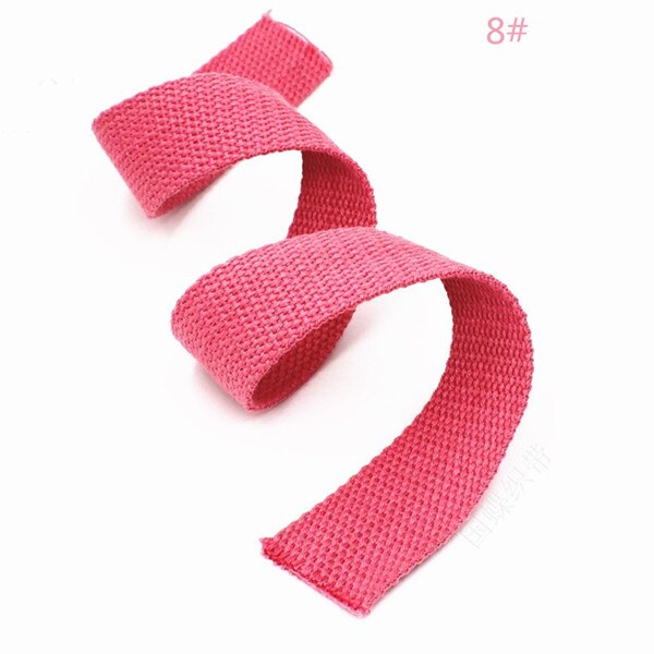 6M * 2.5 Cm Gekleurde Katoenen Dikke Vlakte Canvas Gordel Backpack Strap Bagage Accessoires Tas Maken Naaien Diy huisdier Aangelijnd: 8  pink