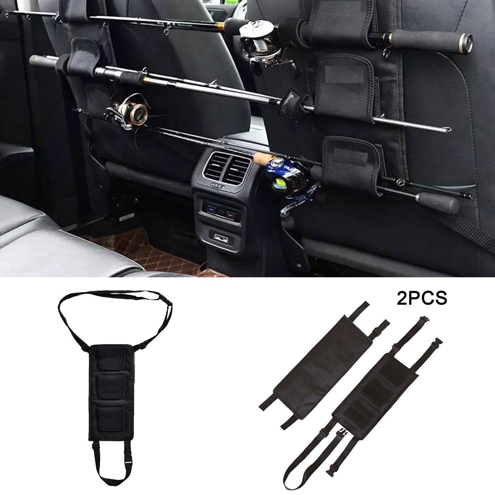 2Pcs Fishing Rod Holder Carrier For Vehicle Backseat Holders 3 Poles Suitable For Car Most Models Fishing Tackle Tool