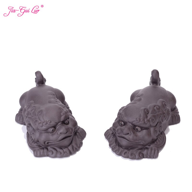 Jia-gui luo 1 par te kæledyr lilla ler dekoration boutique lucky te tilbehør modige tropper te kæledyr ornamenter  n003: Default Title