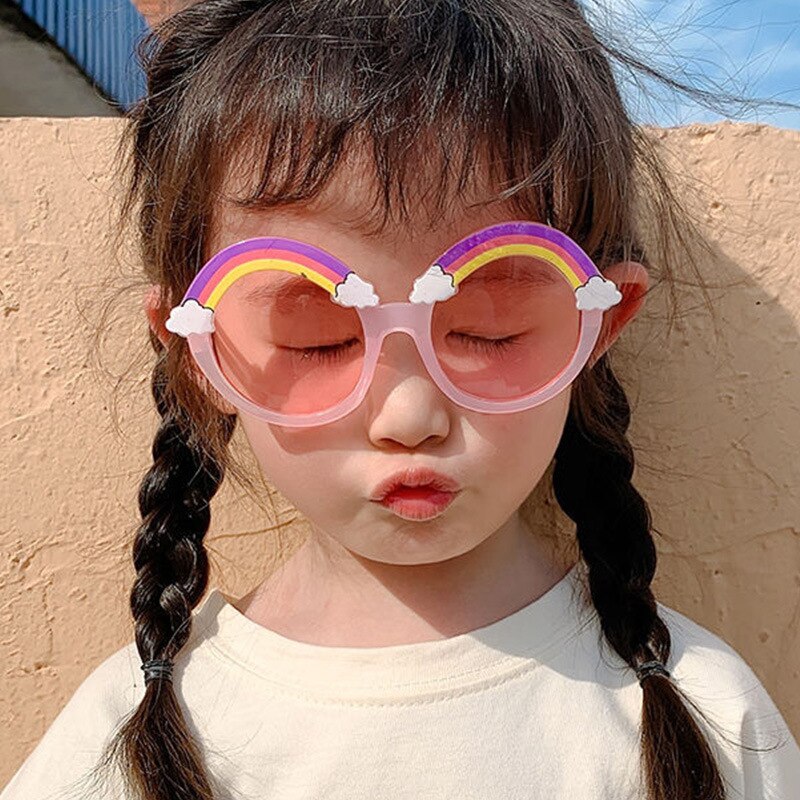 Ronde Zonnebril Kids Regenboog Zonnebril Meisjes Kinderen Kleurrijke Brillen Baby Shades Jongens Geel Brillen Driver Bril