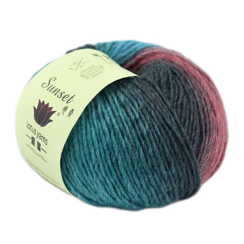 50g merino uld garn regnbue garn hanks til håndstrik og hækling: 266