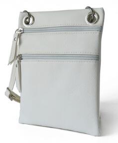 Dames pu diagonale kruisverpakking dubbele rits veelkleurige portemonnee: Wit