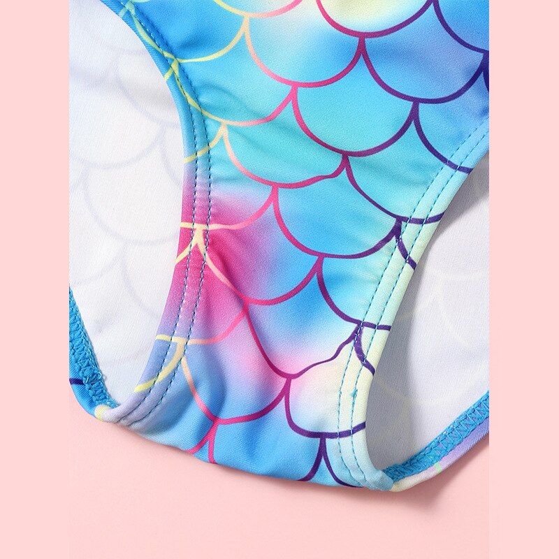 Swim Suits Young Girls Bathing Suits 2pcs One Shoulder Tie Dye Swimsuit Ruched Bathing Suits