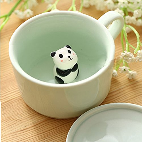 Tazas de cerámica con dibujos de animales para café, leche, zumo, limón, té, taza bonita para niños, para el hogar, oficina, accesorios de cocina: La110panda