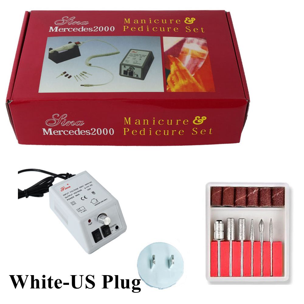 Máquina pulidora de uñas, aparato eléctrico para quitacutículas, pedicura, Mercedes 2000: white-US Plug-