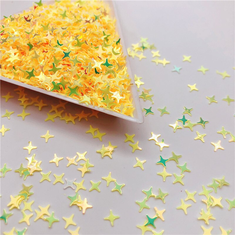 Colorful Halo 4 Point Star Confetti Holographic Glitter Aurora Borealis Sprinkle Iridescent Cross Star Flakes Resin Art supplies: 05