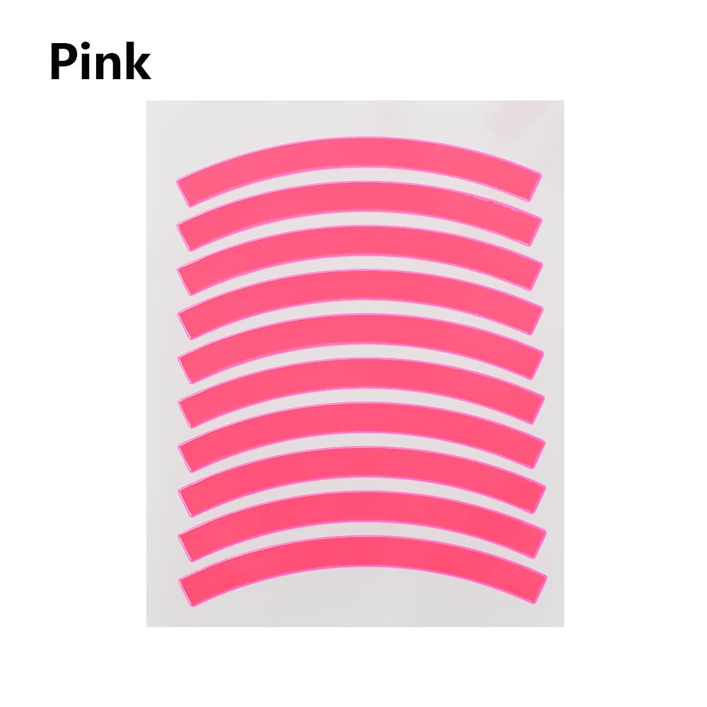10 Pcs Kinderen Loopfiets Reflecterende Sticker Waterdicht Wiel Decals Band Applique Tape Veiligheid Stickers Fiets Accessoires: Pink