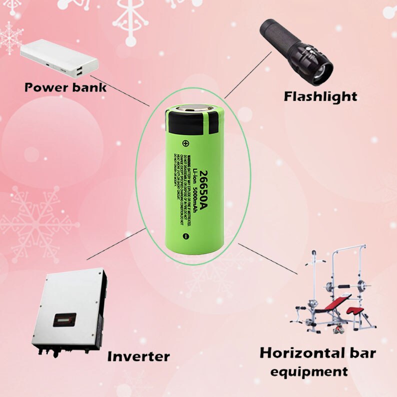 100% original 26650 20A power rechargeable lithium battery 26650A, 3.7V 5100mA. suitable for flashlight