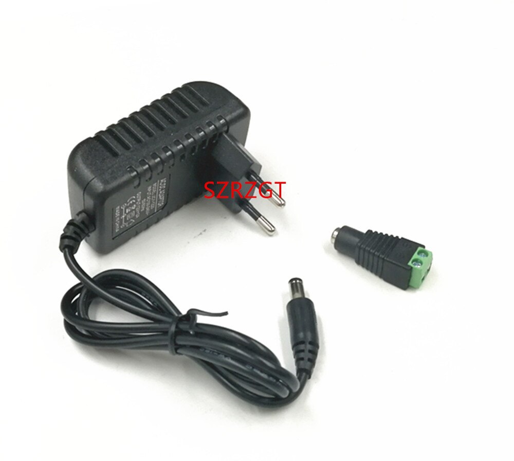 1Pcs 24W Eu Us Plug Driver Adapter AC110V 220V Naar Dc 12V 2A 5.5*2.1mm Led Voeding + 1Pcs Vrouwelijke Connector Voor Led Strip