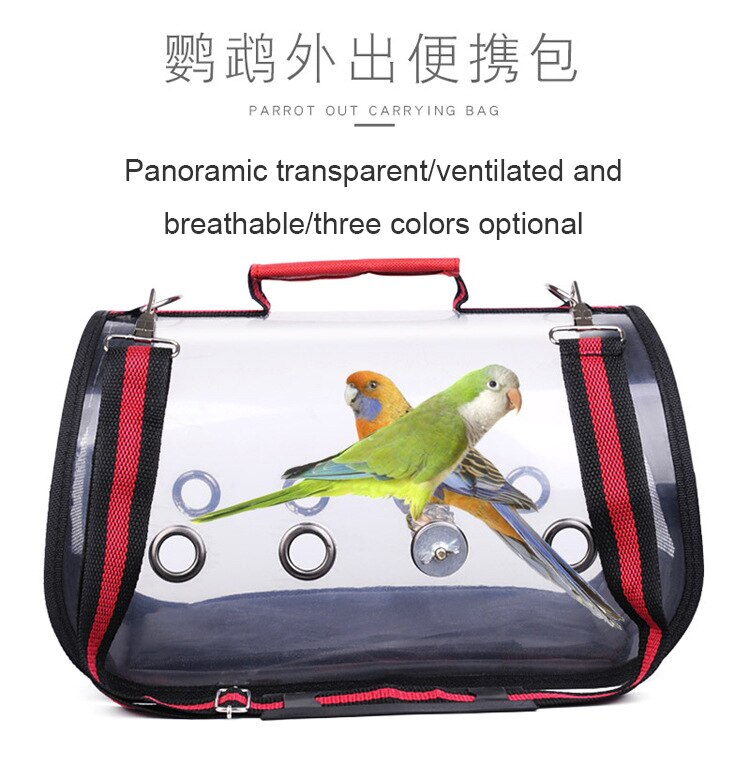 Portable Clear Bird Parrot Transport Cage Breathable Bird Carrier Travel Bag Small Pet Rabbit Guinea Pig Chinchilla Travel Cage