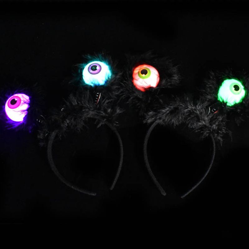 Halloween Incandescente Bulbo Oculare Della fascia Dei Bambini Giocattolo Divertente Fasce Prom Puntelli Accessori per Capelli Copricapo 72XC