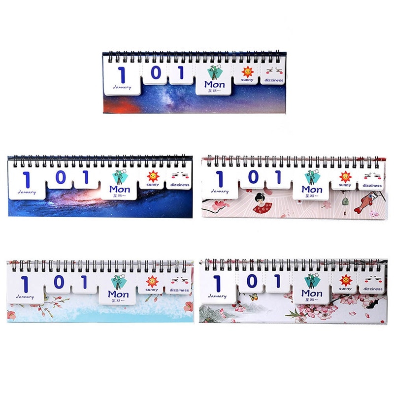 Cute Animal Starry Sky Desk Calendar Tearable Perpetual Calendar Daily Table Planner