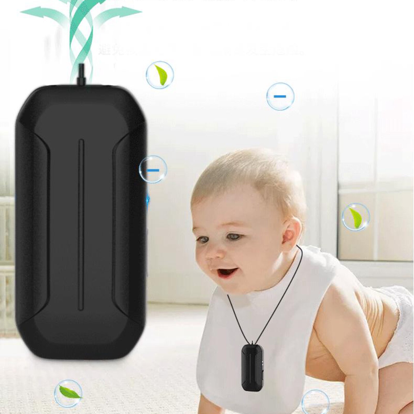 USB Wearable Air Purifier Personal Mini Air Necklace Ion Air Freshener 20db