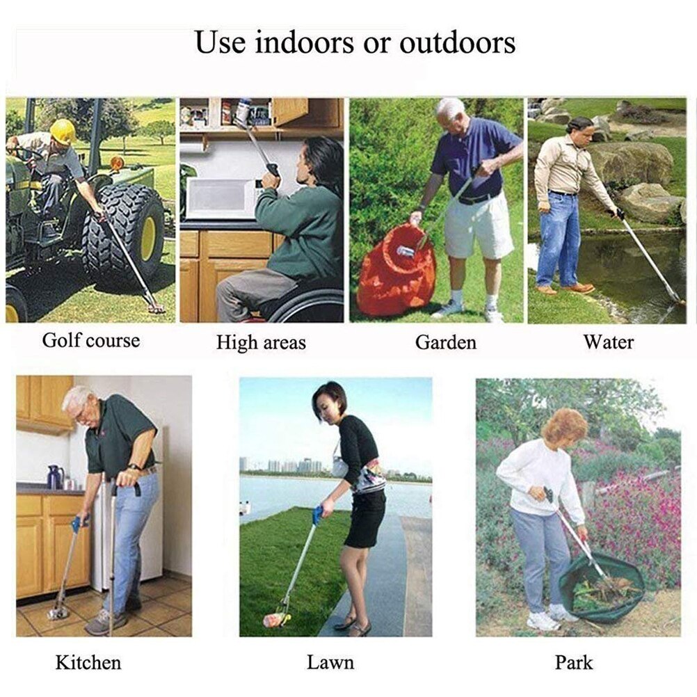 Foldable Long Trash Clamps Grab Pick Up Tool Curved Handle Portable Factory House Pickup Grabber Tools Arm Assist Tool