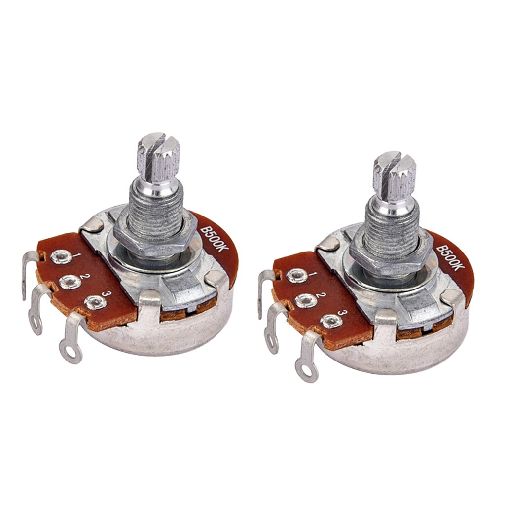 2x Alpha B500K Potentiometer Pots 18mm Shaft Replacement for Electric Guitar