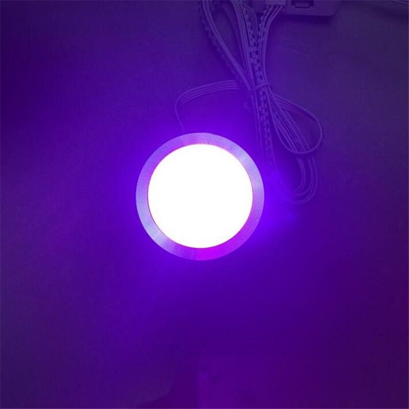 Ledet under skap lys downlight spotlights kit med rf fjernkontroll dimbar rgb for hjemmekjøkken benkeskap belysning