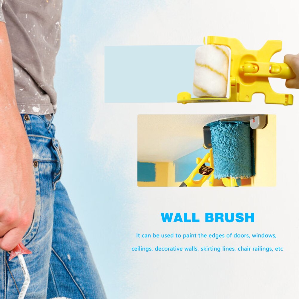 Draagbare Clean-Cut Verf Edger Roller Borstel Muur Schilderen Trimmen Borstel Diy Muur Decoratieve Handvat Tool Deur Muur Hoek borstel