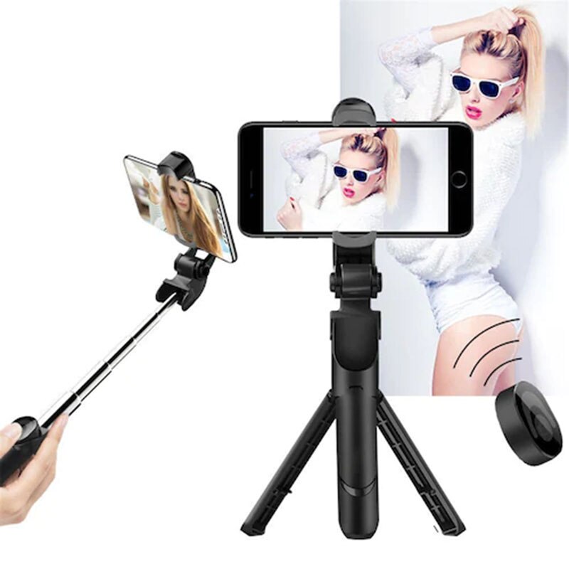 3 In 1 Selfie Stok Telefoon Statief Uitschuifbare Monopod Met Bluetooth-Compatibele Afstandsbediening Voor Smartphone Selfie Stok