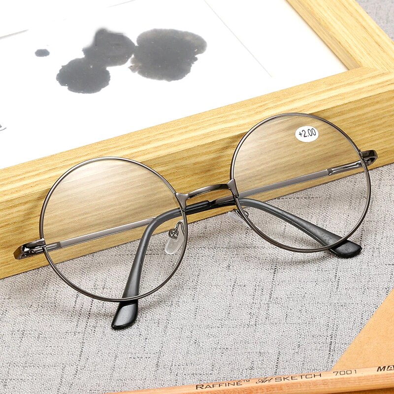 Retro Metalen Ronde Frame Leesbril Vrouwen Mannen Verziend Brillen Brillen Dioptrie + 1.0 + 1.5 + 2.0 + 2.5 + 3.0 + 3.5 + 4.0