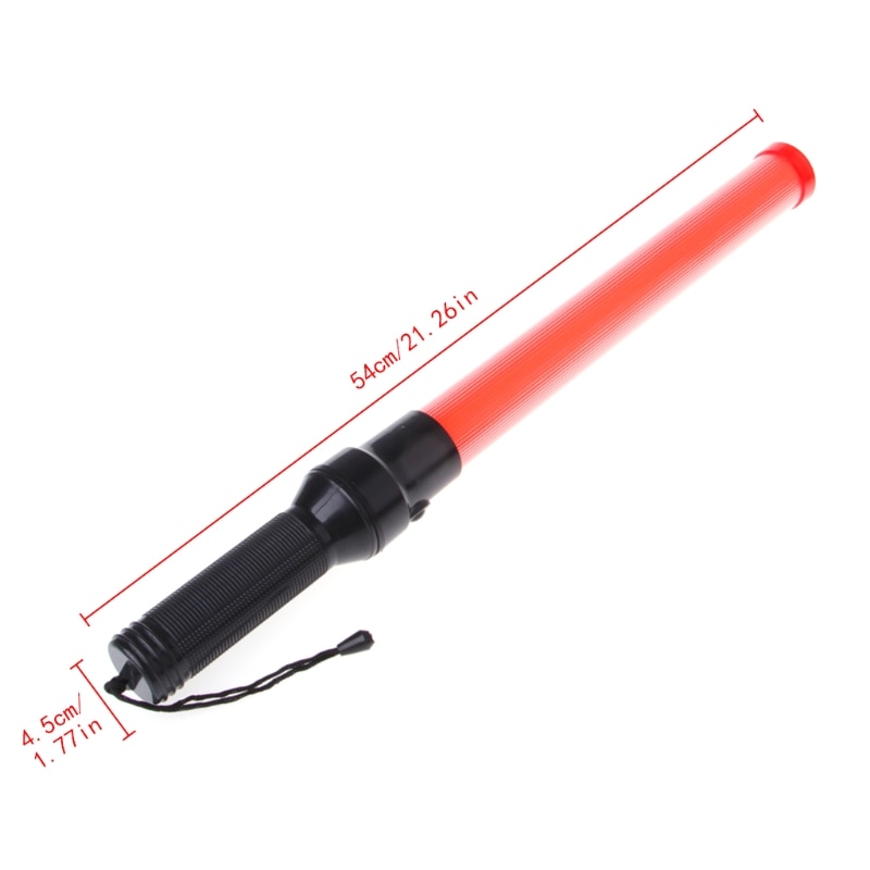 Plastic Traffic Wand Powerful LED Flashlight Torch 3 Modes Strobe Setting 72XB