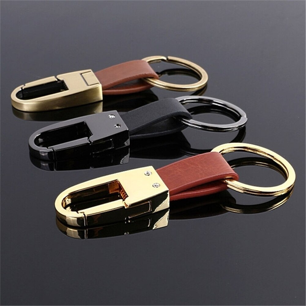 Mannen Eenvoudige Taille Gesp Lederen Business Sleutelhanger Autosleutel Houder Klassieke Sleutelhanger Accessoires Cadeau Voor Man