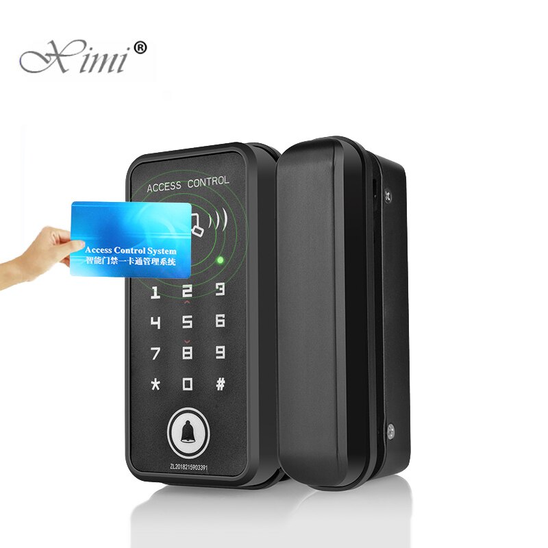 Frameless Glass Door Lock Office Glass Door Password Lock Single&Double Door Smart Card Key Door Lock XM-R1