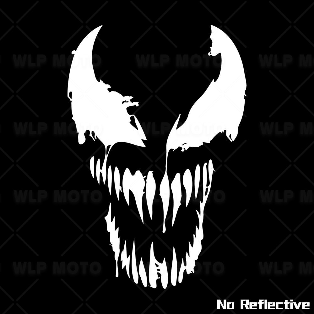 Autocollant de moto fantôme Venom, décalcomanies de décoration pour réservoir de carburant, pare-brise, carrosserie de voiture, fenêtre triangulaire, autocollants imperméables, accessoire: Surdimensionné / Gris foncé