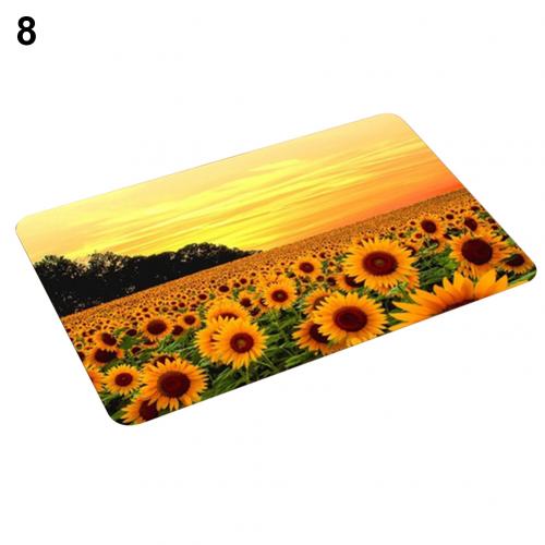 Sunflower Flannel Non-slip Water Absorption Door Mat Carpet Floor Bathroom Decor: 8