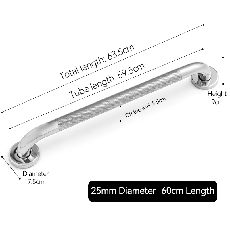 Stainless Steel Grab Bar Anti Slip Shower Safety Support Handle Bathroom Tub Toilet Handrail Prevent Falls Bathroom Fixture: Burgundy