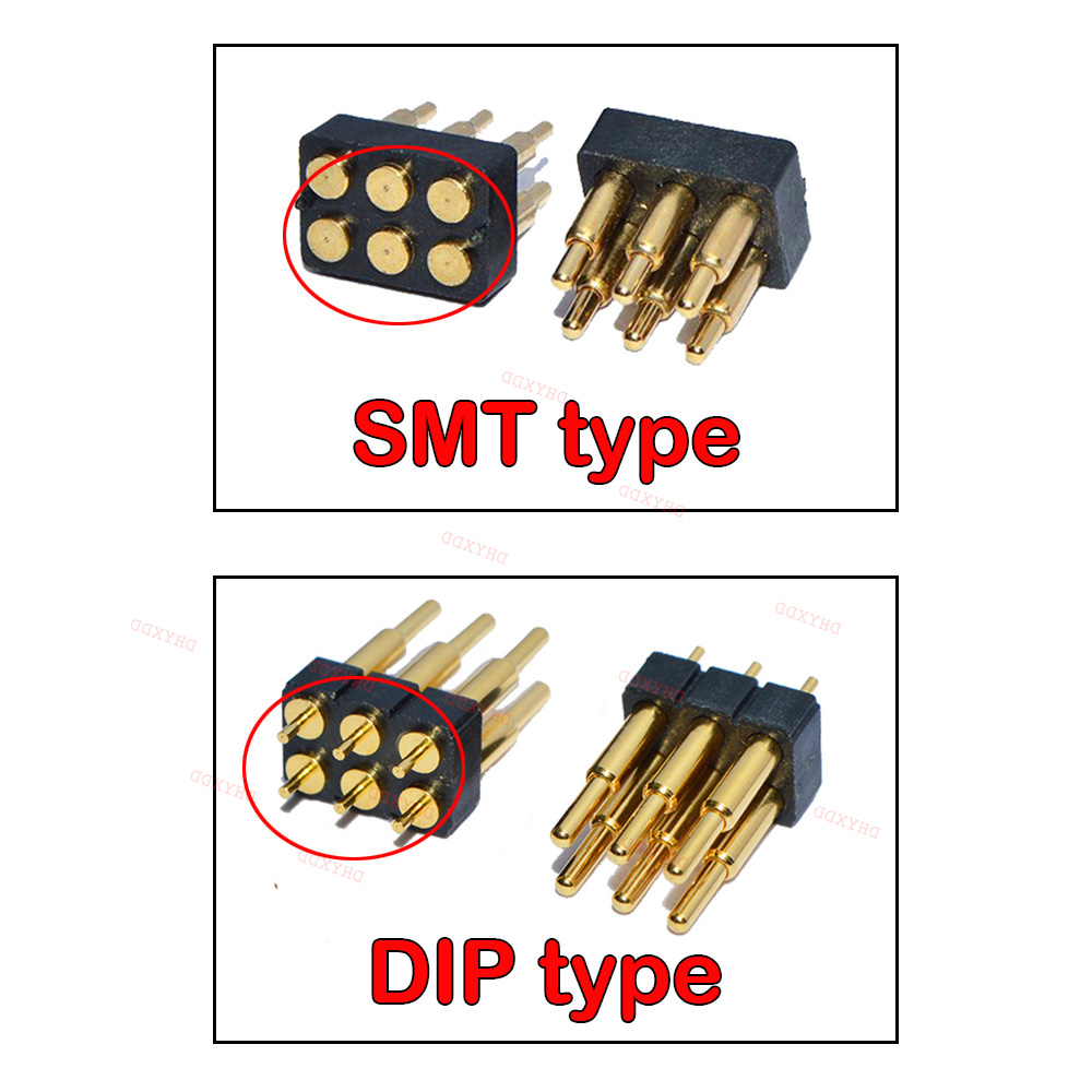 1pcs Male Spring Loaded Pogo Pin Connector 4 6 8 10 12 14 16 20 Pin Dual Row Surface Mount SMT DIP Height 7.0mm Pitch 2.54 mm