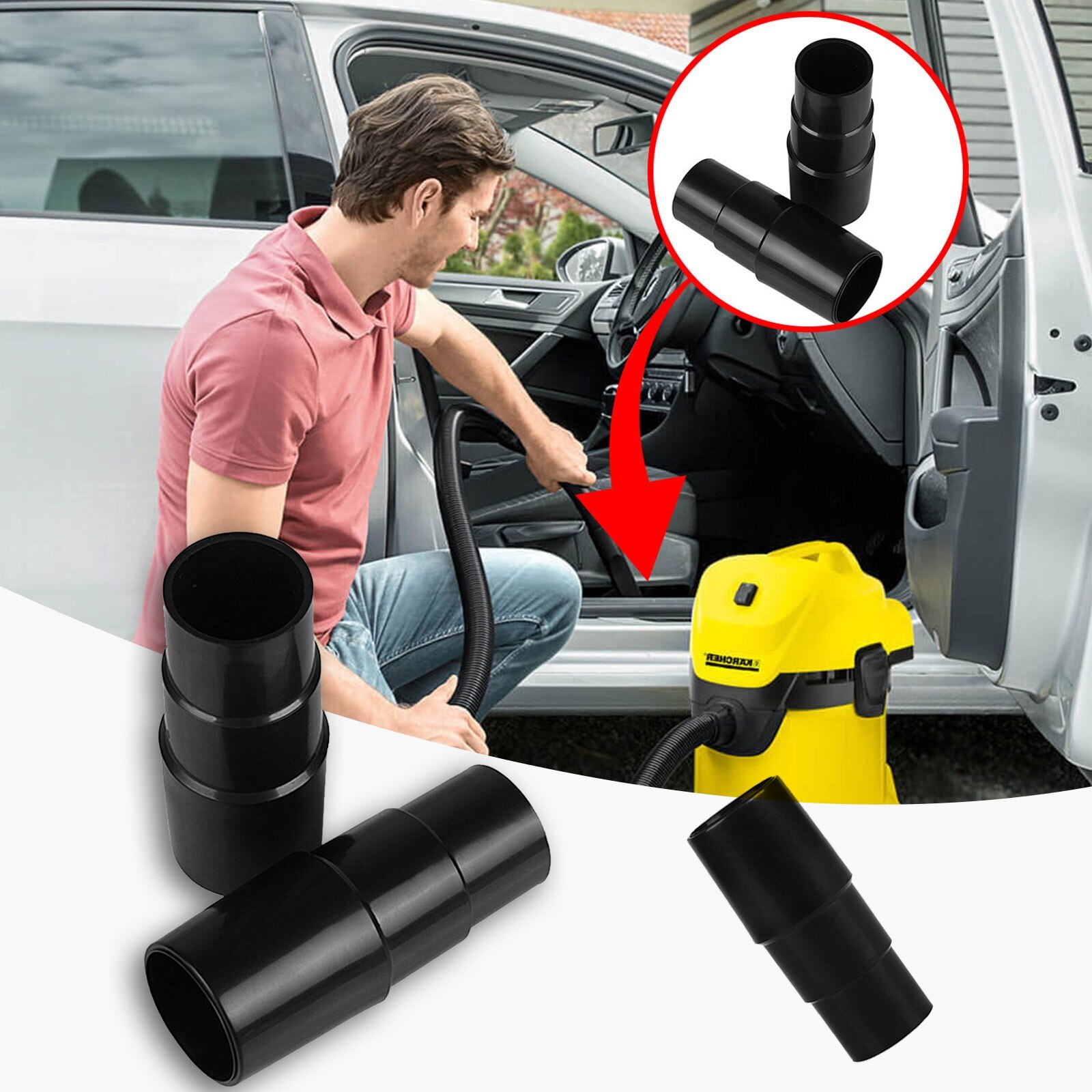 25# 2pc Vacuum Hose Adapter Cleaner Hose Universal Adapter Converter Watering Hose Reducer Multitool Detachable Cleaning Tool