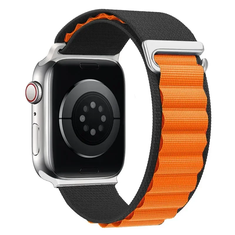 Alpine Loop Strap For Apple Watch Ultra 2 Band 9 8 7 49mm 45mm 41mm Nylon Sports Bracelet iWatch 10 6 5 4SE 44/40mm 46/42mm Belt: BLACK WHITE / 14mm