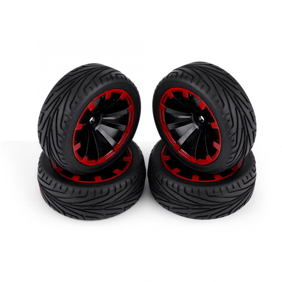 4pcs/set RC Tires High Quaity Rubber Tyre with Plastic Wheel Rim for HSP/Redcat/Exceed/Tamiya/HPI 1/10 RC Crawler Climbing Car: 10 Holes