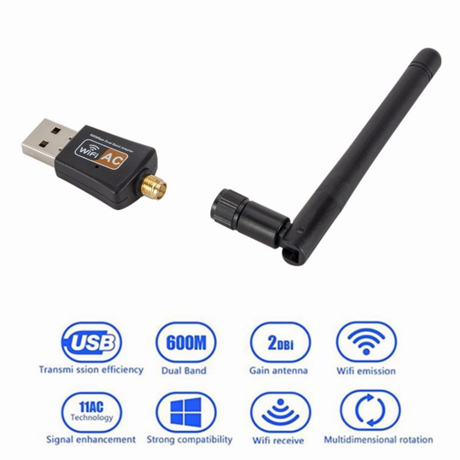 Pzzpss dual band 600mbps usb wifi adapter 2,4 ghz 5ghz wifi mit antenne pc mini computer netzwerk karten empfänger für pc laptop
