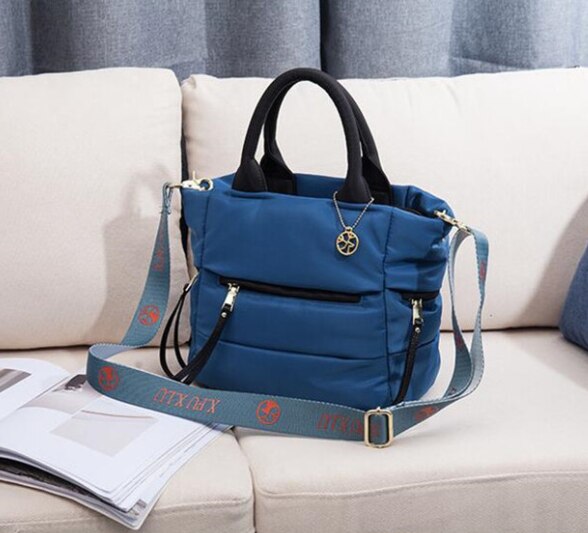 2022 winter donszakken dames merk handtas ruimtepad katoen veren capaciteit tote dames schoudertas bolsas sac a main: 5