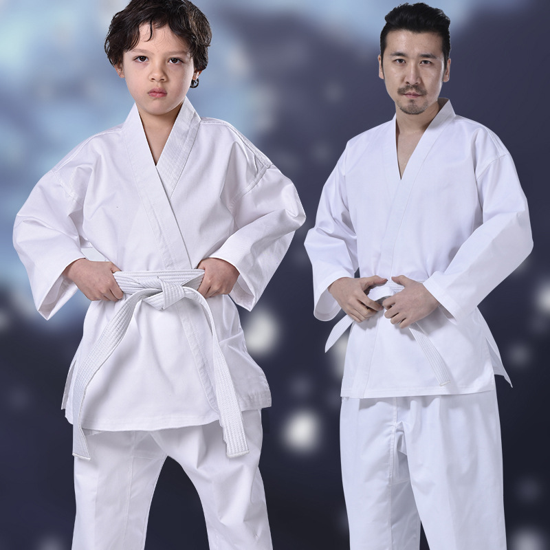 Ropa de Karate para niños adultos ropa de Judo para hombres y mujeres ropa de entrenamiento de boxeo uniforme de algodón de Judo Taekwondo