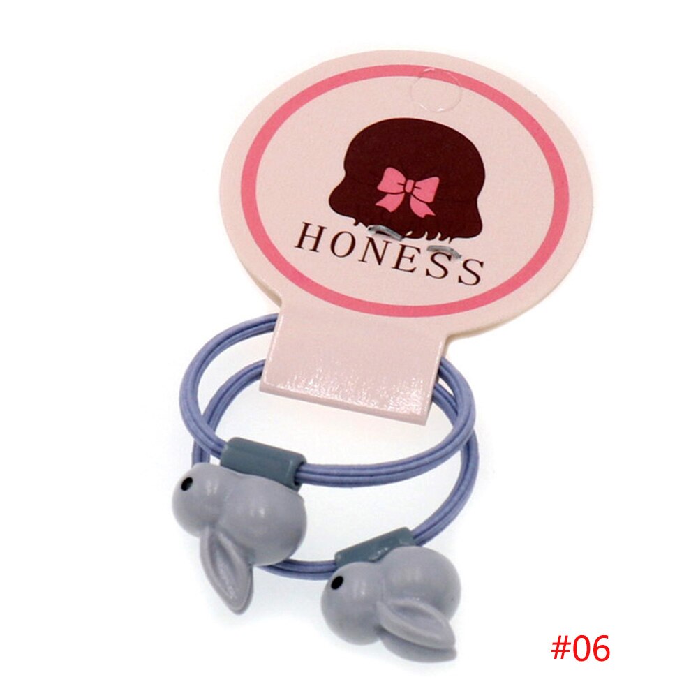 2 unids/set Animal niñas acrílicas Cuerdas elásticas para el pelo estrella elefante Cola de Caballo titular Scrunchies gomas de pelo accesorios: 6