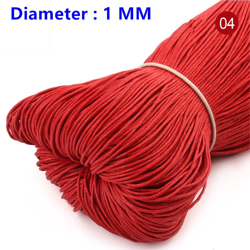 10Yard 1MM Colorful Waxed Cotton Cord Rope Waxed Leather Thread String Strap For Necklace Bracelet Beads Jewelry Making Supplies: Red  1MM